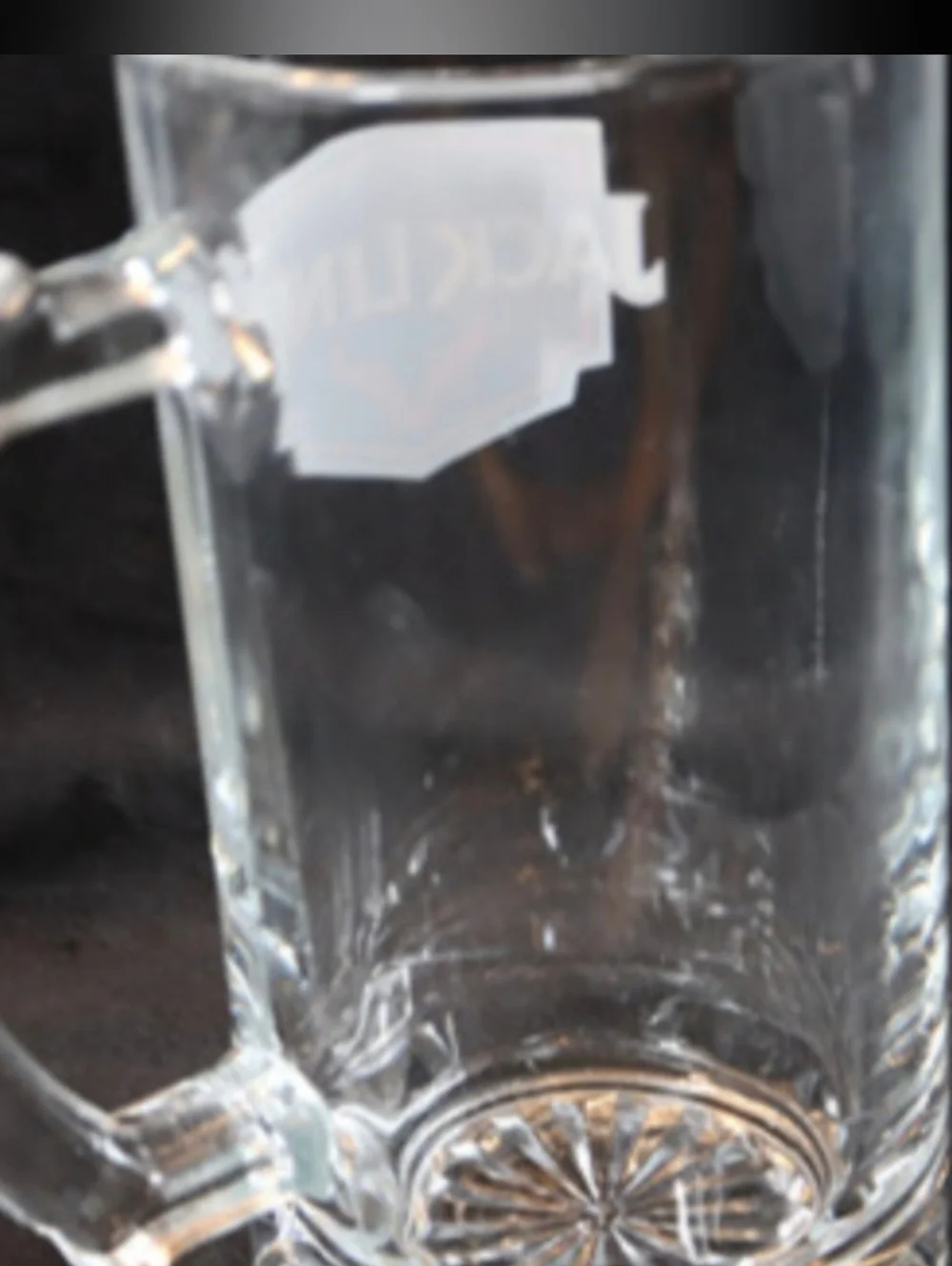 Jack Link's Collectible Beer Mug Cup Heavy Duty Clear Glass 16 oz.